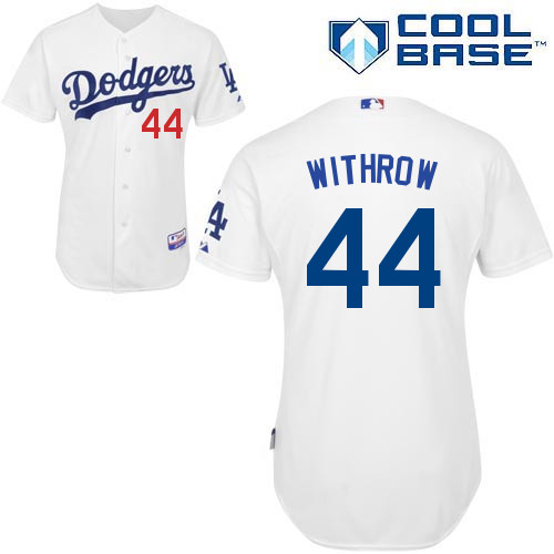 Chris Withrow #44 mlb Jersey-L A Dodgers Women's Authentic Home White Cool Base Baseball Jersey